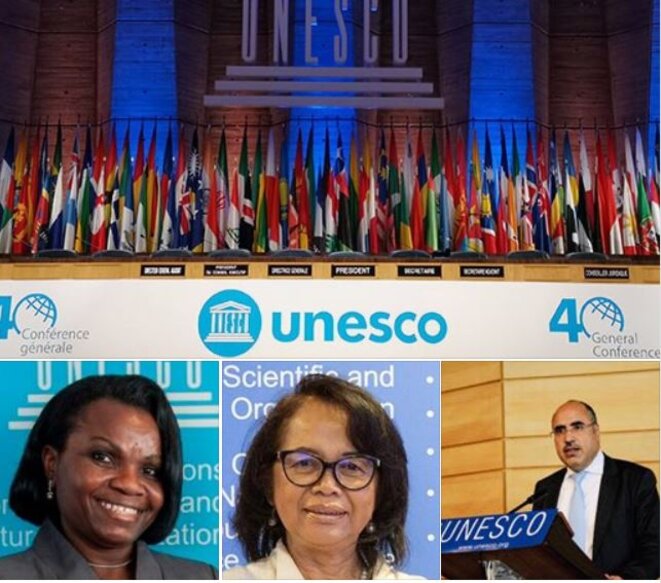 Photo de groupe - UNESCO- 40e session de la Conférence générale – Table ronde -Patrimoine et diplomatie à travers la sauvegarde et la promotion des jeux et sports traditionnels africains Photo de groupe - UNESCO- 40e session de la Conférence générale – Table ronde -Patrimoine et diplomatie à travers la sauvegarde et la promotion des jeux et sports traditionnels africains
