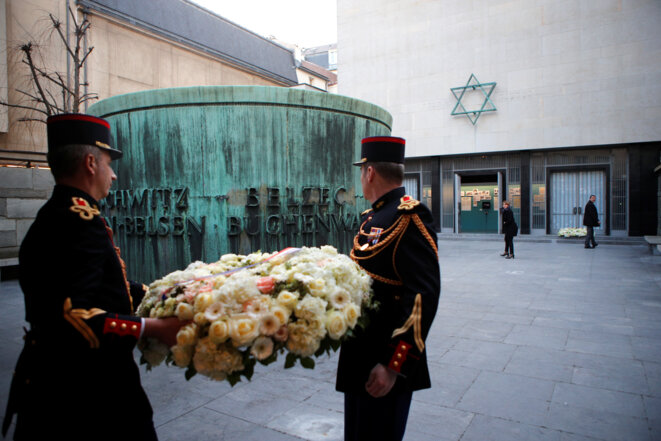 Dans la cour du Mémorial de la Shoah, en février 2019. © Reuters