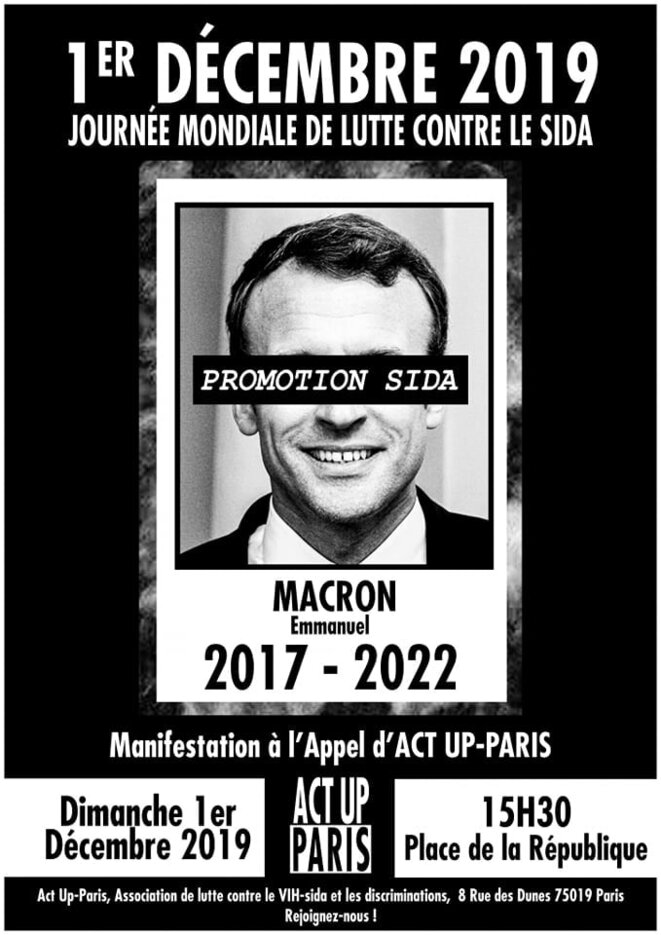 Affiche d'Act Up-Paris pour le 1er décembre 2019 Affiche d'Act Up-Paris pour le 1er décembre 2019
