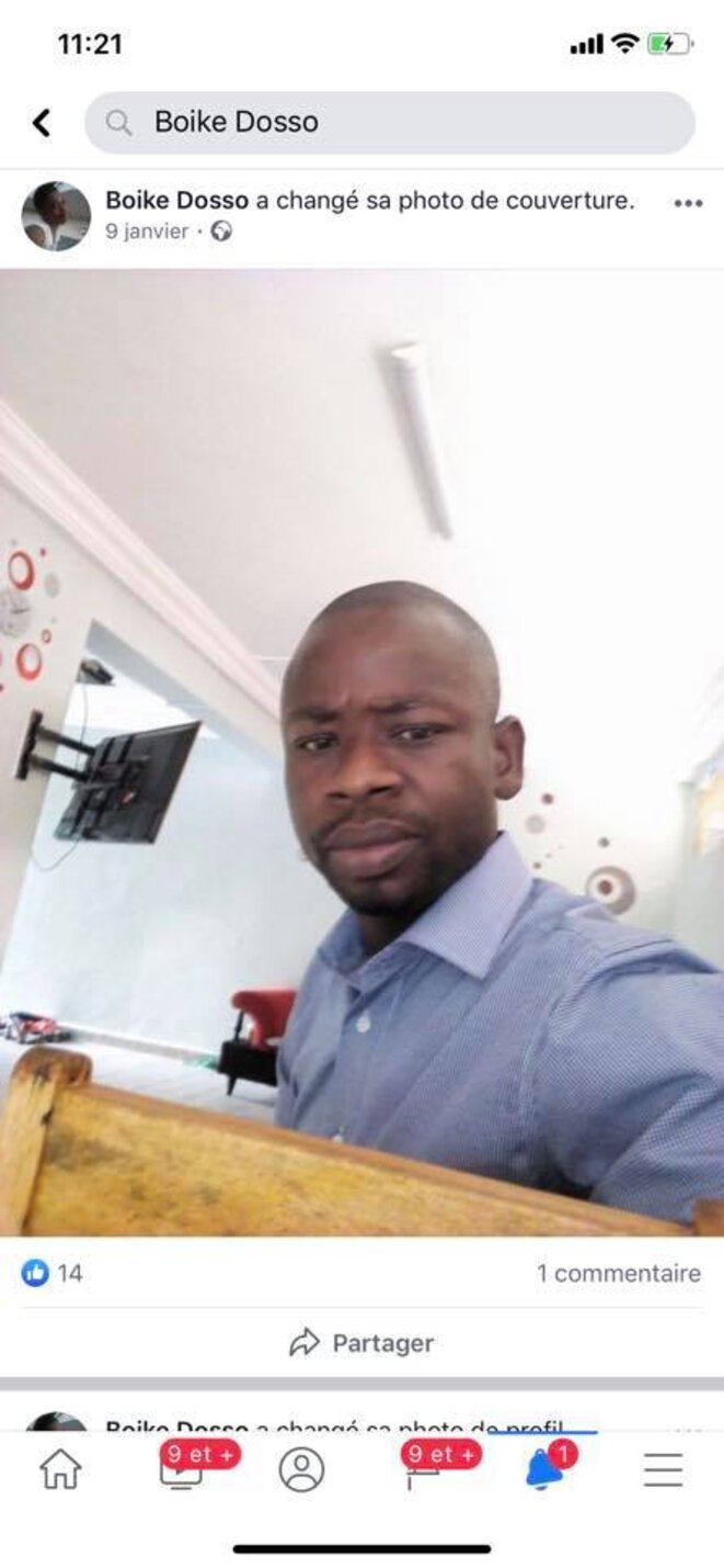 Boike Dosso, militant du parti du despote Ouattara, auteur de menaces de mort par égorgement contre le Professeur Franklin Nyamsi le 7 décembre 2019 Boike Dosso, militant du parti du despote Ouattara, auteur de menaces de mort par égorgement contre le Professeur Franklin Nyamsi le 7 décembre 2019