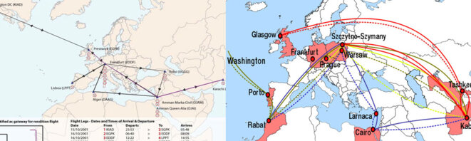 Rendition flights studies, from HR association (left) and Polish newspaper (right). Rendition flights studies, from HR association (left) and Polish newspaper (right).