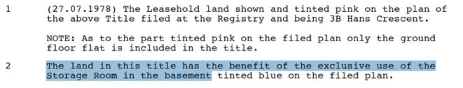Land Register London, extract of Ecuadorian Embassy leasehold, 3 Hans Crescent. © BasicBlog Land Register London, extract of Ecuadorian Embassy leasehold, 3 Hans Crescent. © BasicBlog