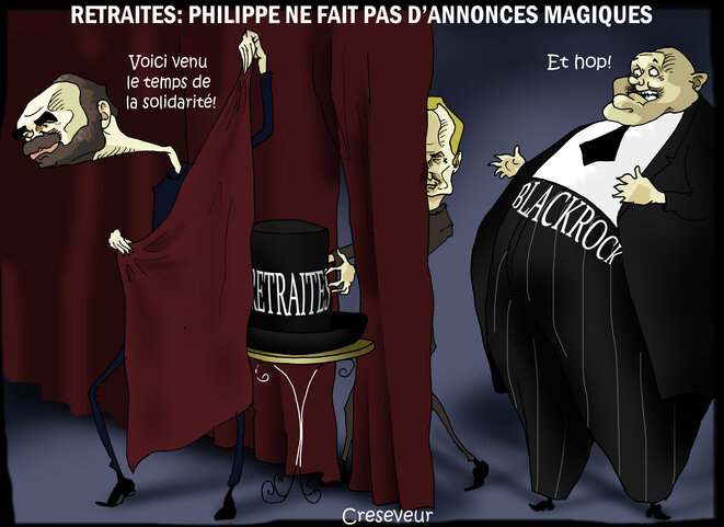 Pas d'annonces magiques mais un escamotage pour les retraites © Christian Creseveur Pas d'annonces magiques mais un escamotage pour les retraites © Christian Creseveur