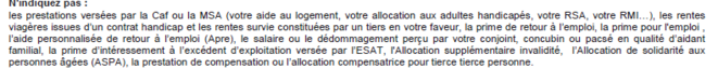 Extrait de la déclaration trimestrielle AAH Extrait de la déclaration trimestrielle AAH