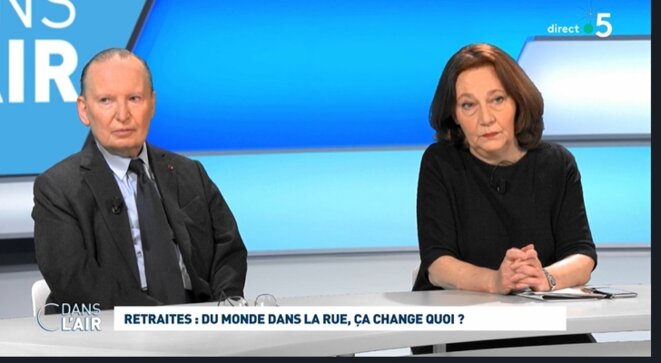 Raymond Soubie et Françoise Fressoz sur France ("C dans l'air") Raymond Soubie et Françoise Fressoz sur France ("C dans l'air")