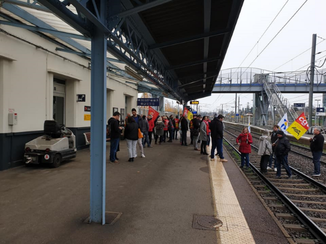 Les voies occupées par les militants de la CGT Les voies occupées par les militants de la CGT
