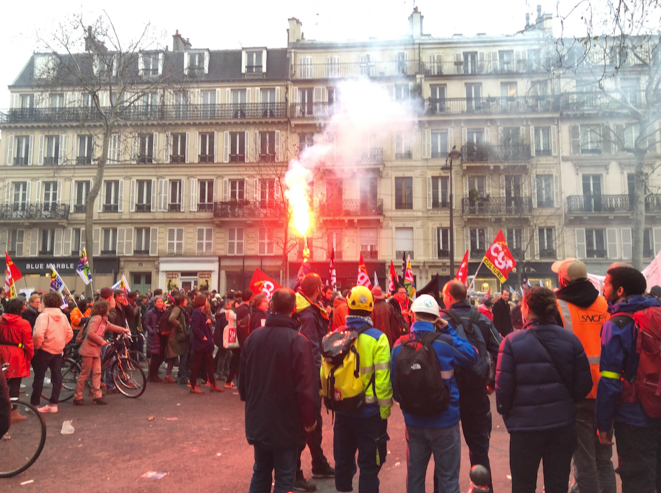 Manifestation parisienne contre la réforme des retraites le 17 décembre 2019. © DR