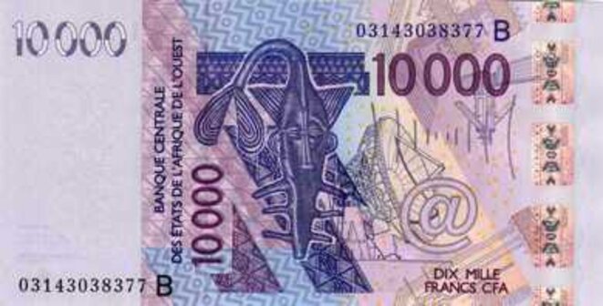 Banque Centrale des Etats d'Afrique de l'Ouest Billet de 10000 Francs CFA Banque Centrale des Etats d'Afrique de l'Ouest Billet de 10000 Francs CFA