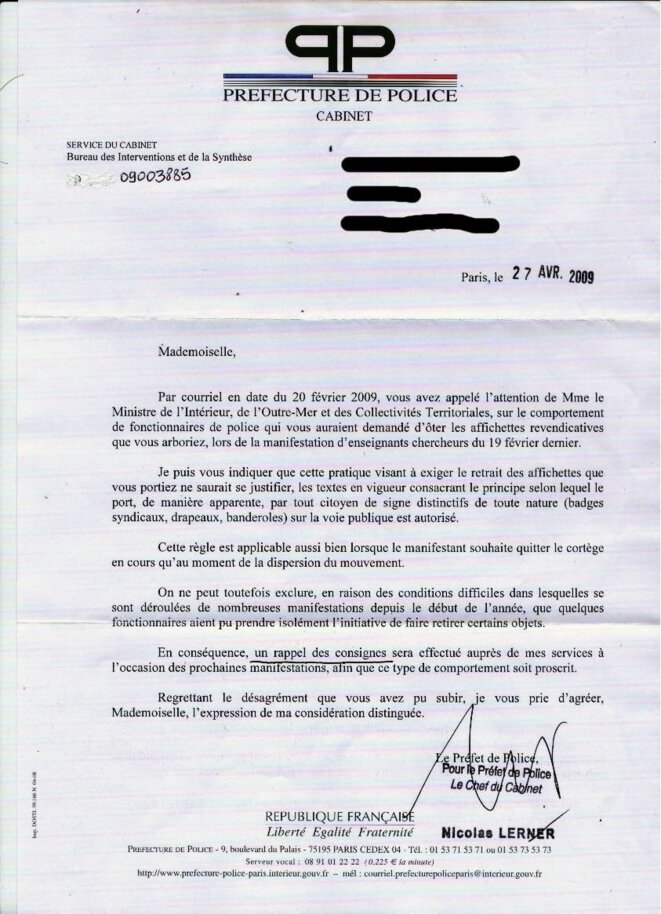 Police: «Exiger le retrait d’affichettes (partisanes) ne saurait se justifier»