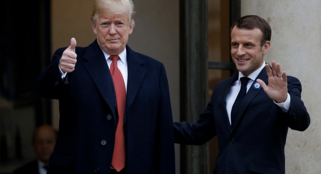 Donald Trump and Emmanuel Macron. © Reuters
