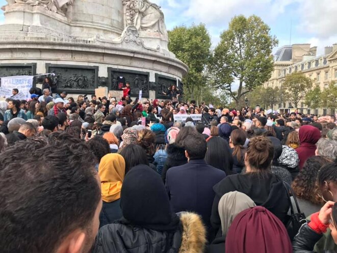 Rassemblement "fantomatique" contre l'islamophobie du 19 octobre 2019 place de la République Rassemblement "fantomatique" contre l'islamophobie du 19 octobre 2019 place de la République