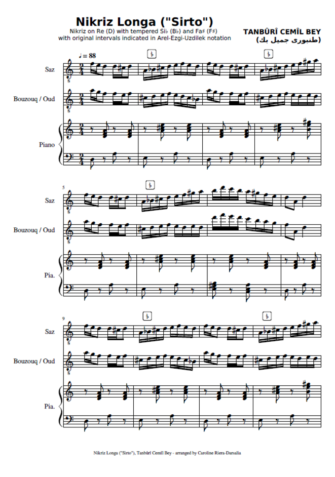 Nikriz Longa (Sirto), Tanburi Cemil Bey