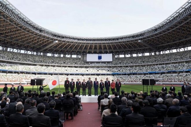 The December 2019 inauguration ceremony for the New National Stadium in Tokyo which will be used for the 2020 Games. © Reuters The December 2019 inauguration ceremony for the New National Stadium in Tokyo which will be used for the 2020 Games. © Reuters