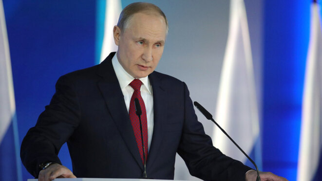 Vladimir Poutine, lors de son discours du 15 janvier. © (kremlin) Vladimir Poutine, lors de son discours du 15 janvier. © (kremlin)