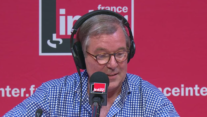 Jérôme Garcin, lors de l'enregistrement du "Masque et la Plume", le 7 septembre 2018. Jérôme Garcin, lors de l'enregistrement du "Masque et la Plume", le 7 septembre 2018.