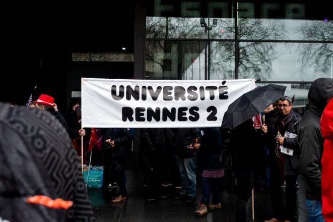 Des professeurs d'université le 14 janvier 2020 à Rennes. © Vernault Quentin/NurPhoto/AFP