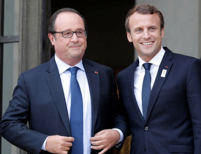 François Hollande et Emmanuel Macron. © REUTERS/Charles Platiau