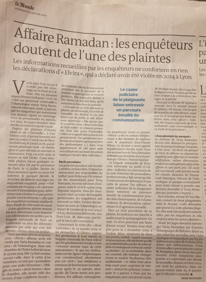ARTICLE DU MONDE SUR TARIQ RAMADAN © LE MONDE ARTICLE DU MONDE SUR TARIQ RAMADAN © LE MONDE