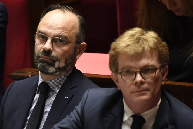 Édouard Philippe et Marc Fesneau à l’Assemblée nationale, le 21 janvier. © AFP