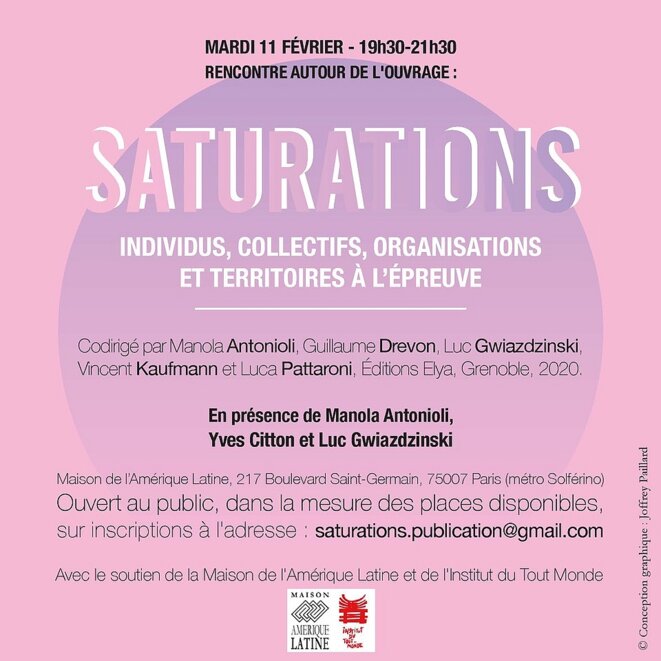 Soirée « Saturations » mardi 11 février 19h30 Maison de l'Amérique latine