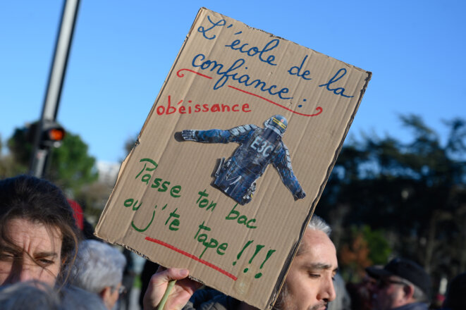Lors d'une manifestation à Nantes, le 6 février 2020 © Estelle Ruiz / NurPhoto