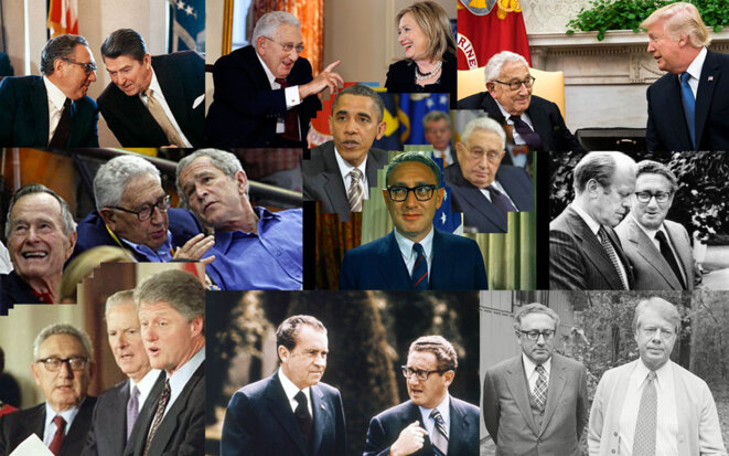 Henry Kissinger en compagnie de chacun des présidents américains depuis Richard Nixon. Henry Kissinger en compagnie de chacun des présidents américains depuis Richard Nixon.