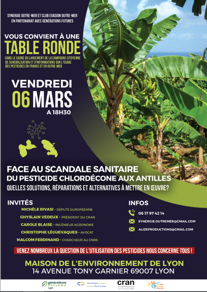 affiche conférence Chlordecone Lyon 06032020 affiche conférence Chlordecone Lyon 06032020