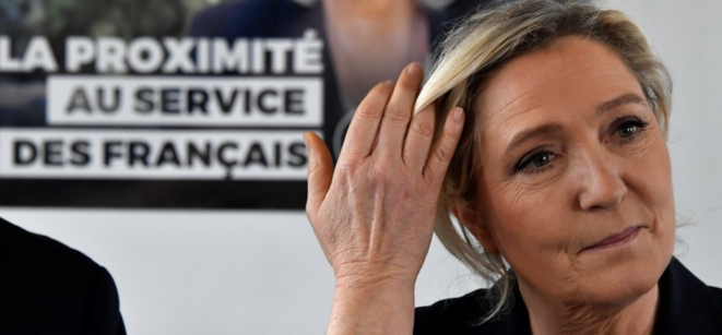 Marine Le Pen à Gavignac, le 8 février © Georges Gobet/AFP