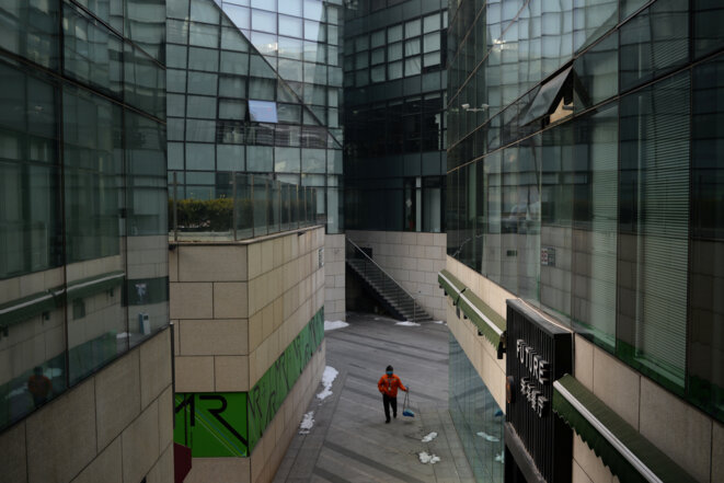 Dans la technopole de Zhongguancun, un quartier de Pékin, le 10 février 2020. © REUTERS Dans la technopole de Zhongguancun, un quartier de Pékin, le 10 février 2020. © REUTERS