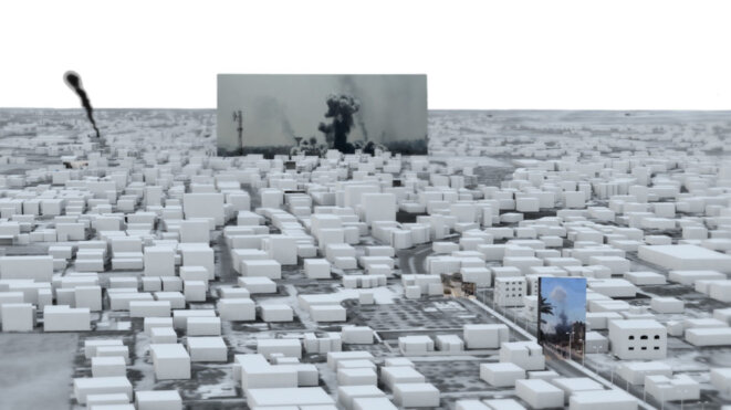 Forensic Architecture: True to Scale explores the research agency’s work uncovering human rights violations around the world. Image displays Forensic Architecture Investigation #15: The Bombing of Rafah on the Gaza strip © Forensic Architecture Forensic Architecture: True to Scale explores the research agency’s work uncovering human rights violations around the world. Image displays Forensic Architecture Investigation #15: The Bombing of Rafah on the Gaza strip © Forensic Architecture