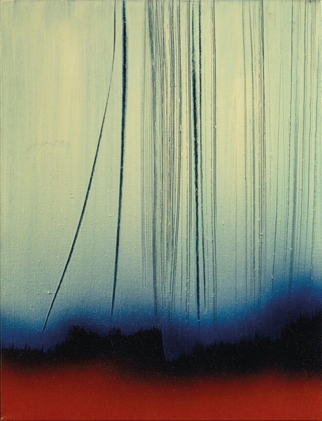 Hans Hartung, « T1969-H26 », acrylique sur toile, 65 x 50 cm, 1969 (© Fondation Hartung-Bergman) Hans Hartung, « T1969-H26 », acrylique sur toile, 65 x 50 cm, 1969 (© Fondation Hartung-Bergman)