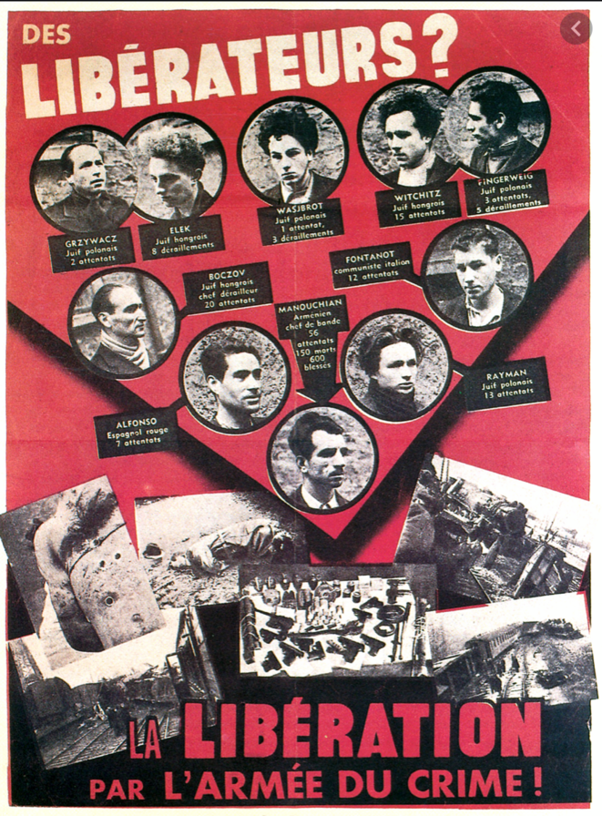 L'Affiche rouge - Résistants étrangers du groupe Manouchian, fusillés au Mont Valérien le 21 février 1944 au matin L'Affiche rouge - Résistants étrangers du groupe Manouchian, fusillés au Mont Valérien le 21 février 1944 au matin