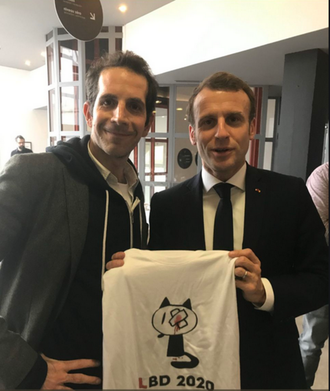 Photo d'Emmanuel Macron au festival d'Angoulême le 30/01/2020 Photo d'Emmanuel Macron au festival d'Angoulême le 30/01/2020