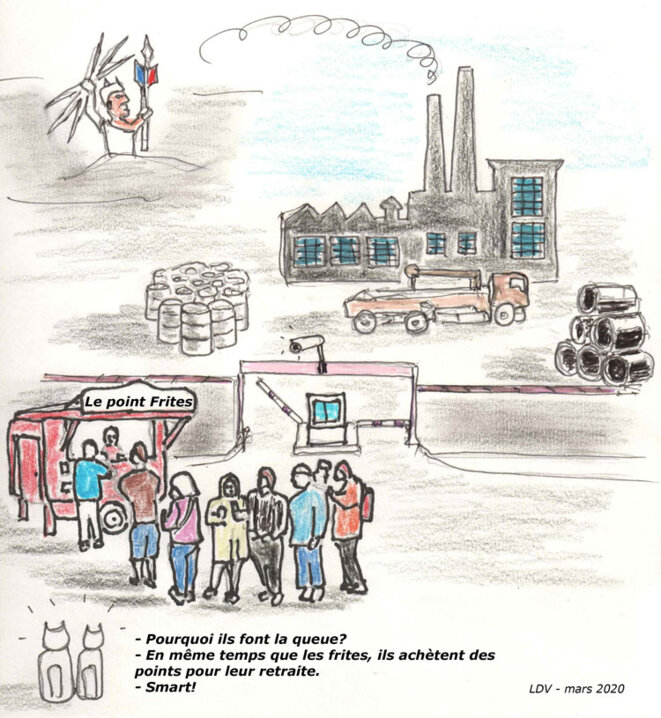 Le point retraite - à acheter avec des frites © Luc de Visme Le point retraite - à acheter avec des frites © Luc de Visme