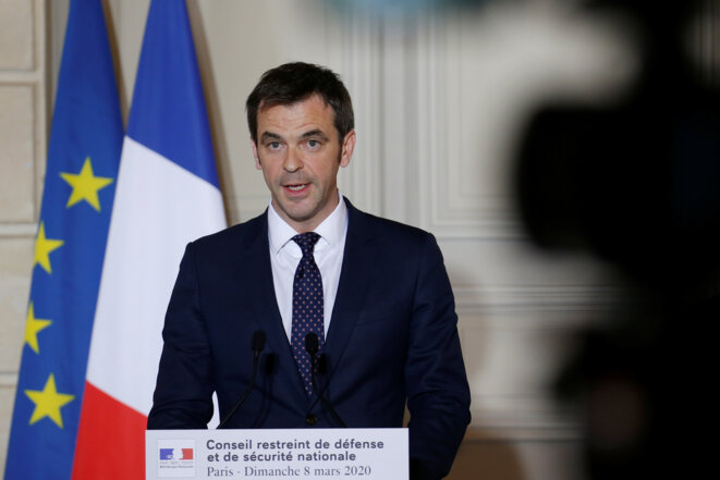 Le ministre de la santé Olivier Véran à la sortie du conseil de défense, le 8 mars. © Pascal Rossignol / AFP Le ministre de la santé Olivier Véran à la sortie du conseil de défense, le 8 mars. © Pascal Rossignol / AFP