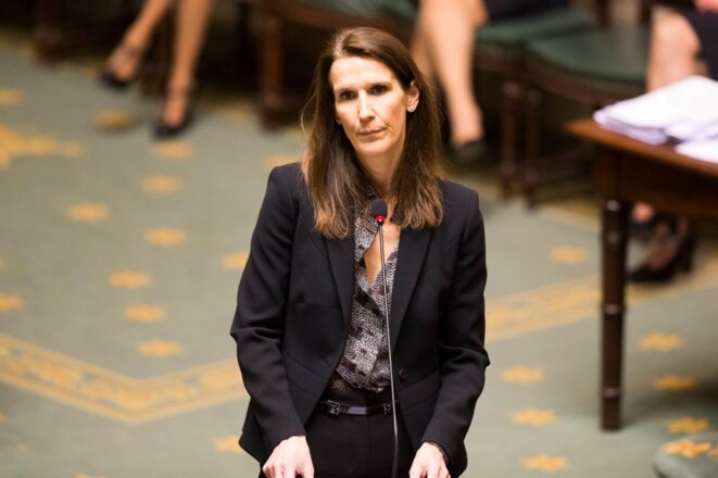 Sophie Wilmès à la Chambre, le 12 mars 2020. © AFP Sophie Wilmès à la Chambre, le 12 mars 2020. © AFP