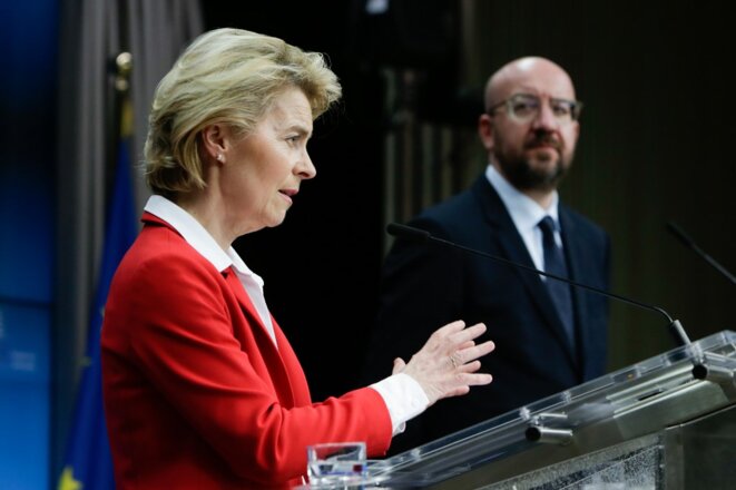 Ursula von der Leyen et Charles Michel, le 17 mars à Bruxelles © AFP Ursula von der Leyen et Charles Michel, le 17 mars à Bruxelles © AFP