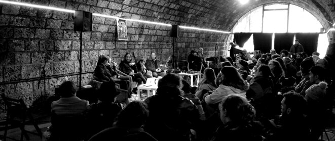 Rencontres de Pratiques Brutes de la musique JOUR 1 table ronde avec Ophélie Lefèbvre, Ombline Ley, Caroline Capelle, Bastien Gournay et Jean-Claude Senocq © Olivier Brisson Rencontres de Pratiques Brutes de la musique JOUR 1 table ronde avec Ophélie Lefèbvre, Ombline Ley, Caroline Capelle, Bastien Gournay et Jean-Claude Senocq © Olivier Brisson