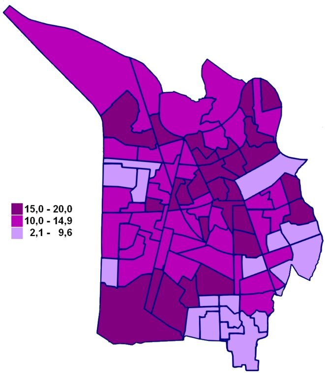 Carte du vote Chalas (LREM) au 1er tour des élections municipales à Grenoble, par bureau de vote Carte du vote Chalas (LREM) au 1er tour des élections municipales à Grenoble, par bureau de vote