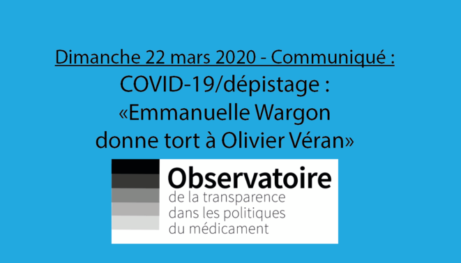 COVID-19/dépistage: Wargon donne tort à Véran