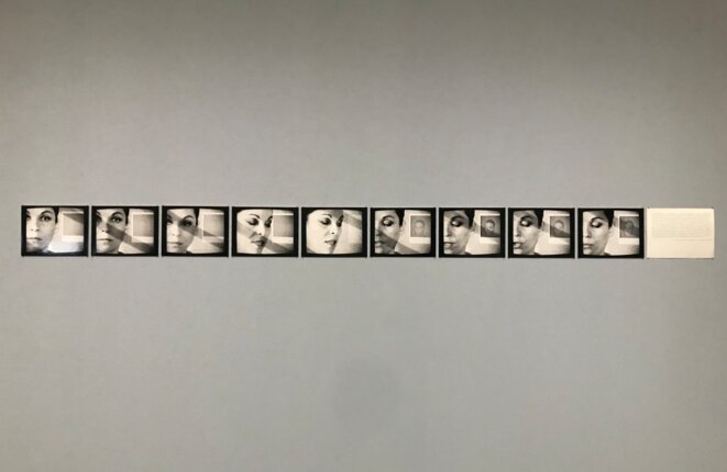 Nil Yalter, Artistes Propaganda, 1978, photographies et texte contrecollés sur carton, vidéo numérisée, couleur, son, durée 3'15" © Guillaume Lasserre Nil Yalter, Artistes Propaganda, 1978, photographies et texte contrecollés sur carton, vidéo numérisée, couleur, son, durée 3'15" © Guillaume Lasserre