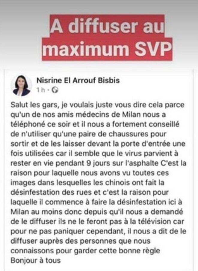 Information fausse diffusée sur les réseaux sociaux sur la persistance du Covid-19 sur l'asphalte Information fausse diffusée sur les réseaux sociaux sur la persistance du Covid-19 sur l'asphalte