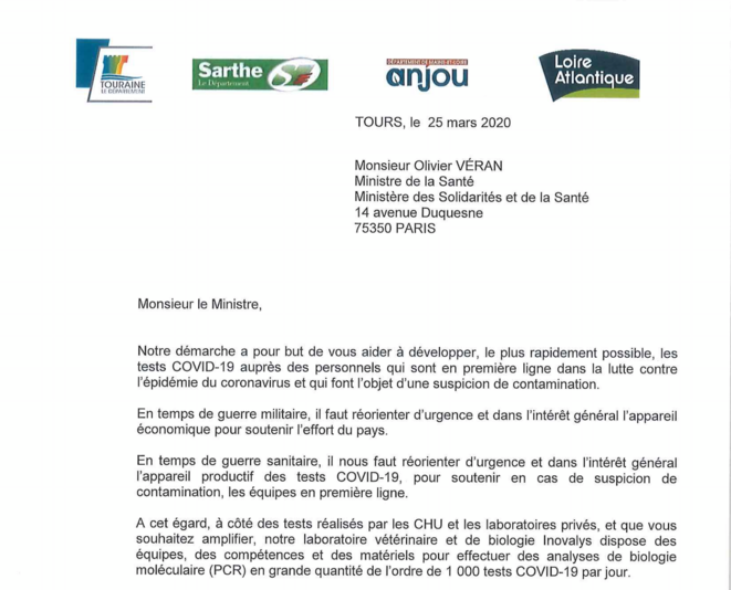 Extrait de la lettre adressée à Olivier Véran par les présidents de quatre départements. © LD Extrait de la lettre adressée à Olivier Véran par les présidents de quatre départements. © LD