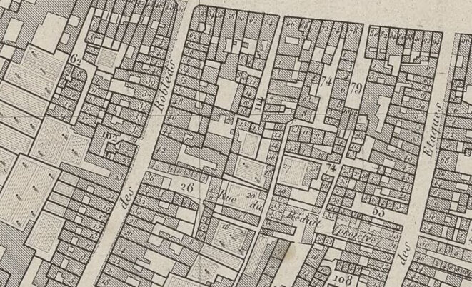 Lille, 1822, un îlot du quartier populaire Saint-Sauveur Lille, 1822, un îlot du quartier populaire Saint-Sauveur