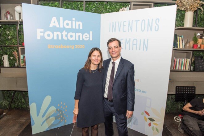 Marie et Alain Fontanel en octobre 2019, lors du lancement de la campagne du candidat LREM à Strasbourg. © Facebook/Marie Fontanel
