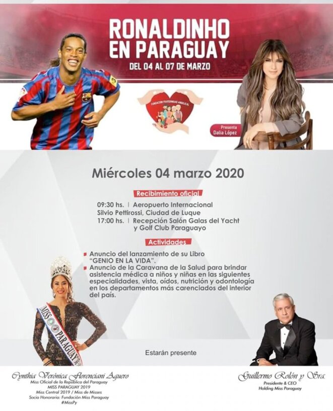 Affiche de Ronaldinho au Paraguay Affiche de Ronaldinho au Paraguay