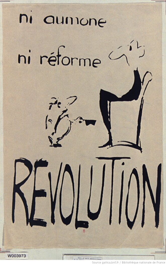 Dessin à encre, 50 x 33 cm. Maquette d'affiche, mai 1968, France, s.n. et s.l. Source: www.gallica.bnf.fr Dessin à encre, 50 x 33 cm. Maquette d'affiche, mai 1968, France, s.n. et s.l. Source: www.gallica.bnf.fr