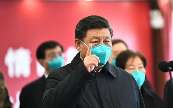 Xi Jinping à Wuhan. Il ne se rendra dans la Ville que le 10 mars. © AFP