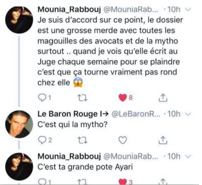 Tweet de Mounia Rabbouj au sujet de Henda Ayari et du dossier (2018) Tweet de Mounia Rabbouj au sujet de Henda Ayari et du dossier (2018)