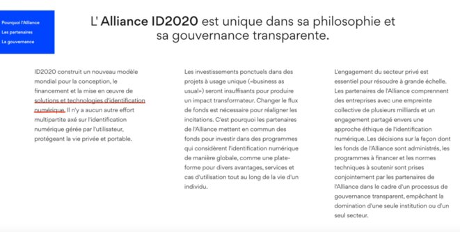 Objet de l'alliance ID2020 Objet de l'alliance ID2020